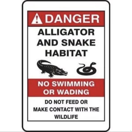 Accuform ANSI DANGER SAFETY SIGN ALLIGATOR FRR008RA FRR008RA